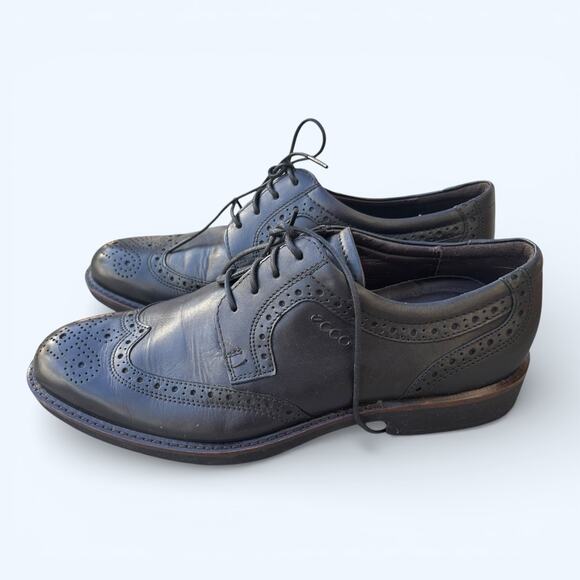 ECCO Black Leather Wingtip Oxford Dress Shoes – Men\'s Size EU 42 Preppy Comfort main image 12